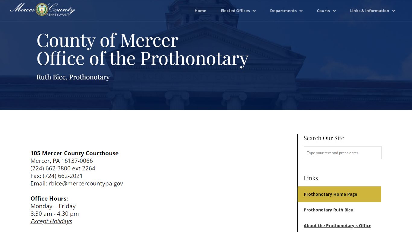 Office of the Prothonotary - Mercer County Government Homepage
